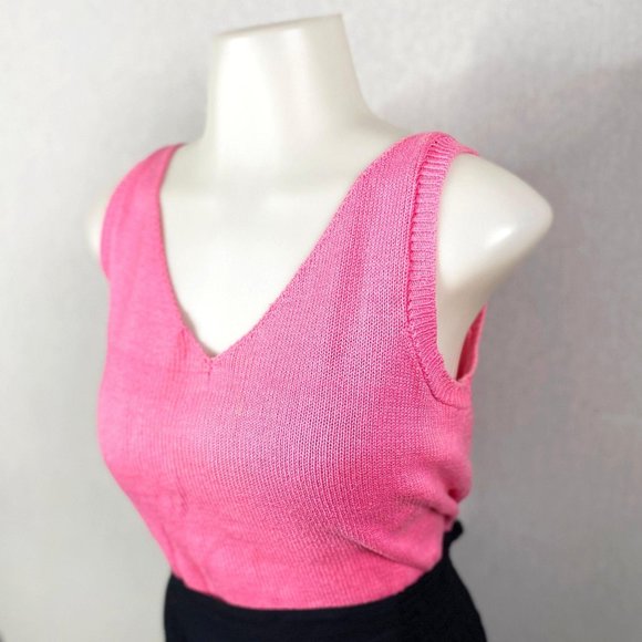 Vintage French Creek Pink Sweater Vest Knit Top, L - Picture 3 of 10